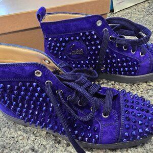Purple spiked mens sneakers.  Louboutin size 8 mens